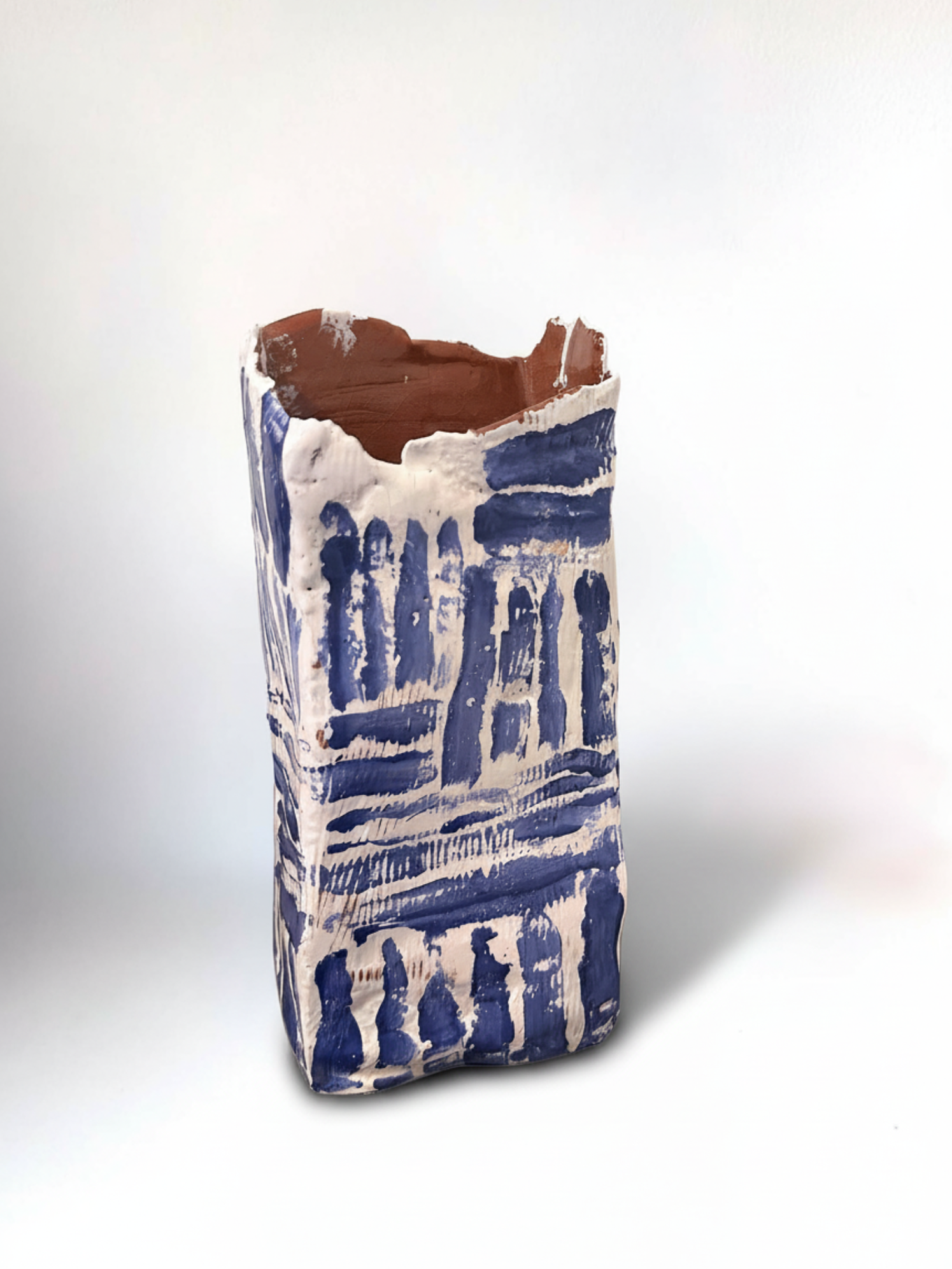 Blue White Architectural Vessel